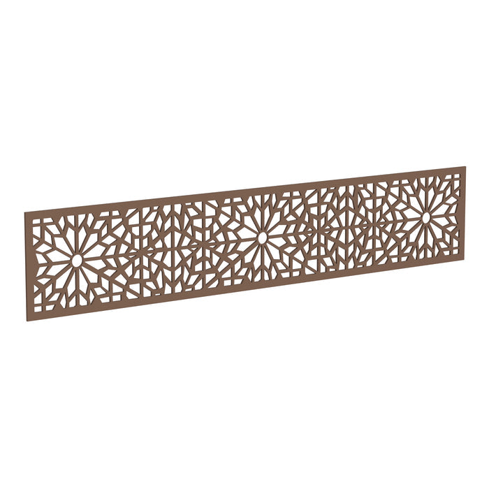 NeoTimber Geometric Fence Screen - Teak - Angled Close-Up
