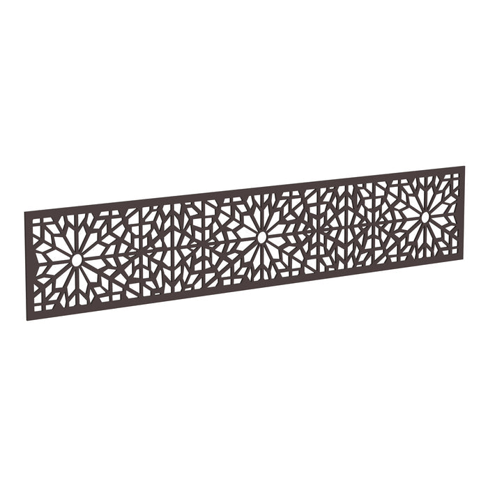 NeoTimber Geometric Fence Screen - Chocolate - Angled Close-Up