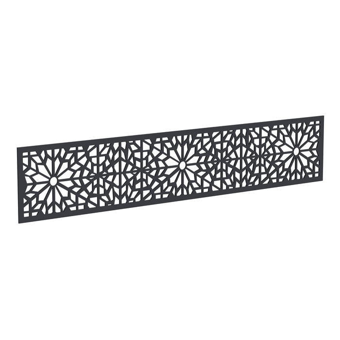 NeoTimber Geometric Fence Screen - Charcoal - Angled Close-Up