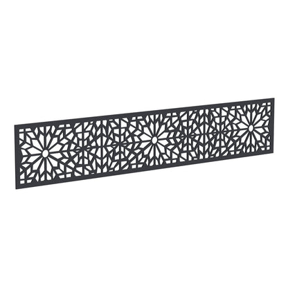 NeoTimber Geometric Fence Screen - Charcoal - Angled Close-Up