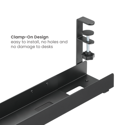 HINOMI FlexRail Under-Desk Adjustable Width Cable Tray Organizer