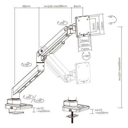Hinomi MovMax Heavy Duty Monitor Arm