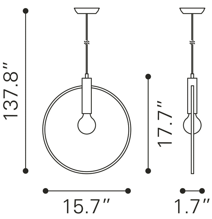 Irenza Ceiling Lamp Brass - Elite Maison