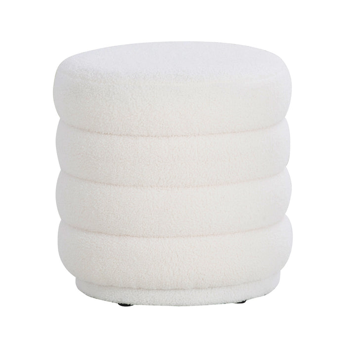 Kathy White Sherpa Round Ottoman