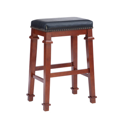 Dark Cherry/Leather / Bar Stool