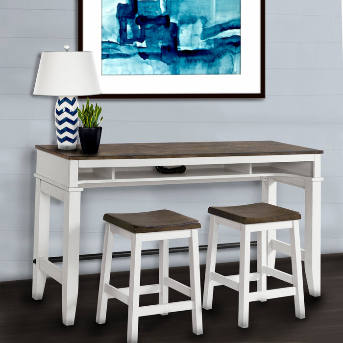 A room setting featuring Kona Gray 24 Inch Backless Stool