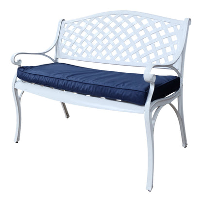 Lattice Bench Cushion - Blue