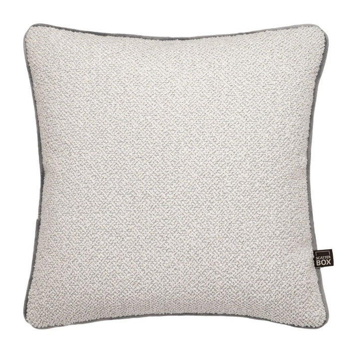 Leyla Boucle feather filled Cushion in 3 Sizes Taupe piping-Renaissance Design Studio