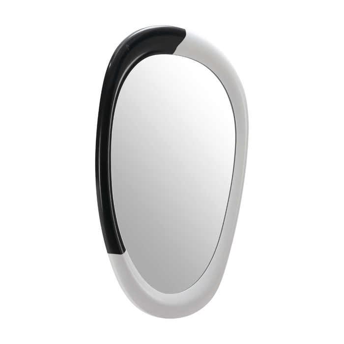 Modern Zuo Muna Mirror with white and black wooden frame, accent mirror for contemporary home decor.