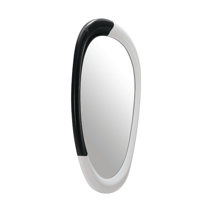 Modern Zuo Muna Mirror with white and black wood frame, accent mirror suitable for contemporary interior decor.