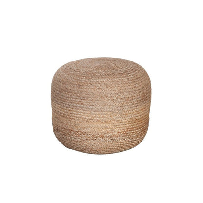 Nimes Jute Round Pouf | Hand-Woven Natural Fiber Ottoman & Floor Seating