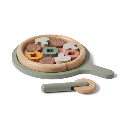 Pizza, 5 slices, Handpainted PLAY pizza-multicolors-natural-wood  flexa-com.myshopify.com