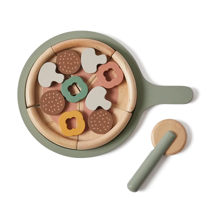 Pizza, 5 slices, Handpainted PLAY pizza-multicolors-natural-wood  flexa-com.myshopify.com