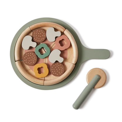 Pizza, 5 slices, Handpainted PLAY pizza-multicolors-natural-wood  flexa-com.myshopify.com