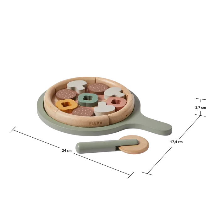 Pizza, 5 slices, Handpainted PLAY pizza-multicolors-natural-wood  flexa-com.myshopify.com