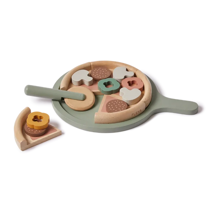 Pizza, 5 slices, Handpainted PLAY pizza-multicolors-natural-wood  flexa-com.myshopify.com