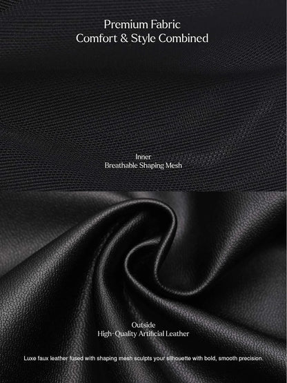 Dual-Wear Sculpting Faux Leather Dress