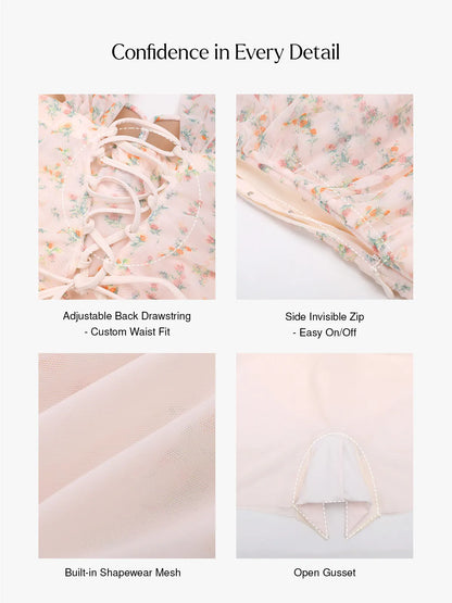 Off-The-Shoulder Sculpting Floral Print Maxi Dress