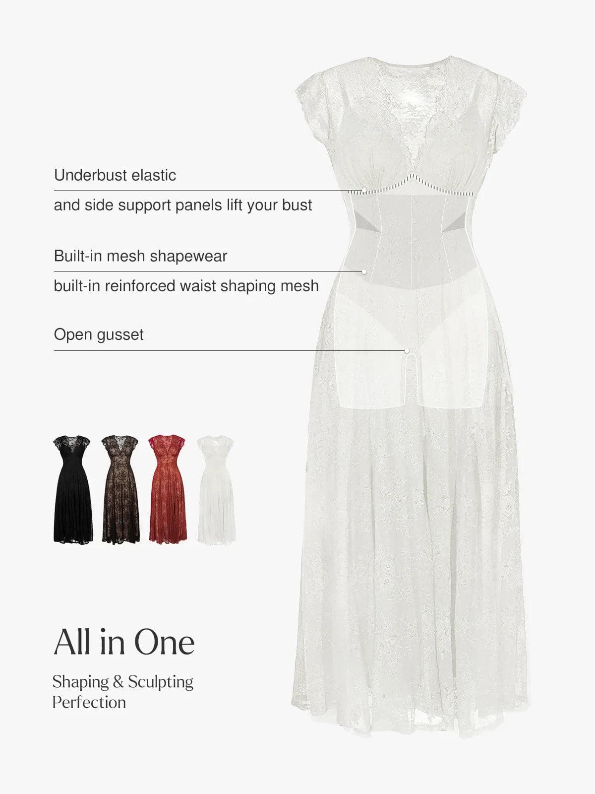 Shapewear Lace Fantasy Mini & Maxi Sculpting Dress Set