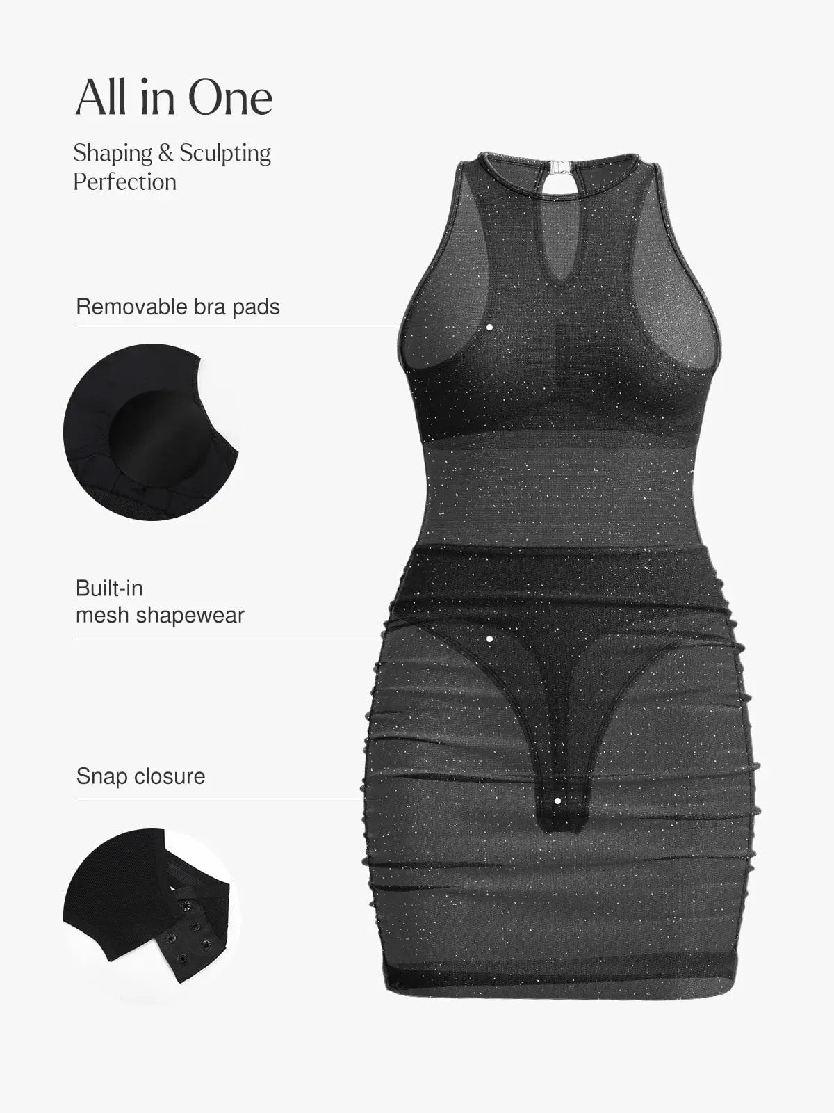 Shapewear Metallic Sculpting Dress