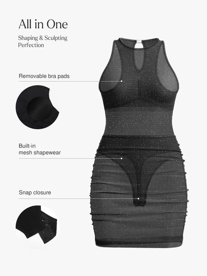 Shapewear Metallic Sculpting Dress