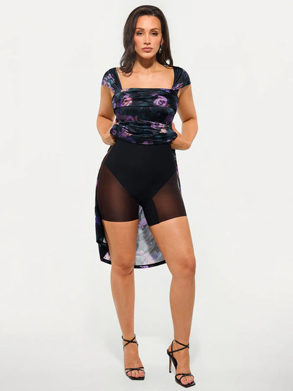 Shapewear Off Shoulder Shine Ruched Sculpting Maxi Dress