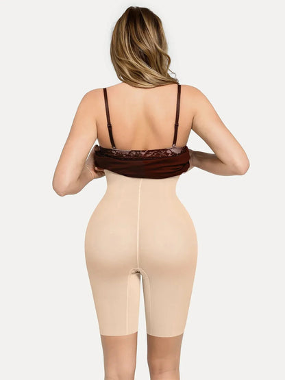 Shapewear Sculpting Lace Corset Midi Slip Dress