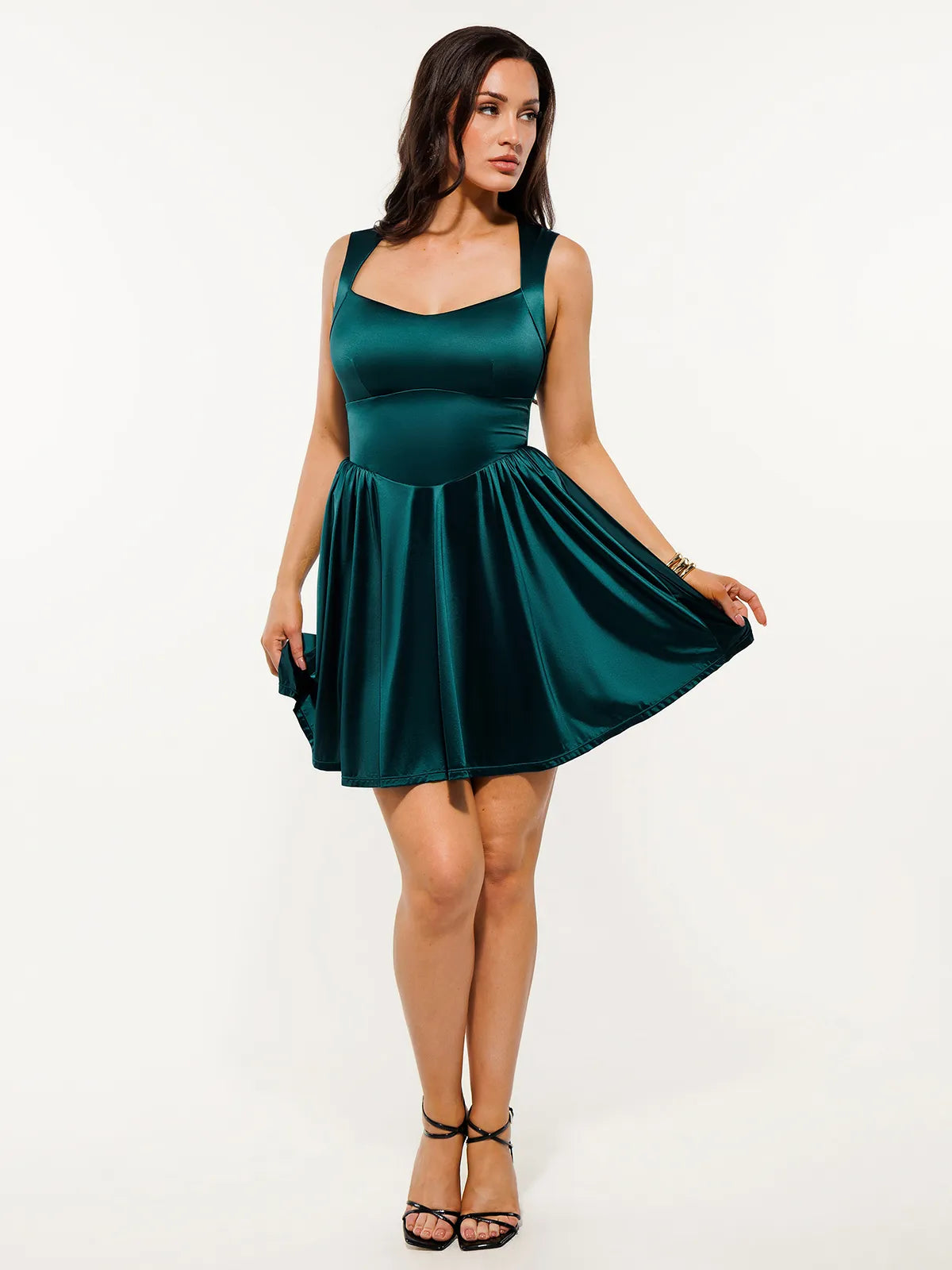 Shapewear Sweetheart Neckline Fit & Flare Mini Dress