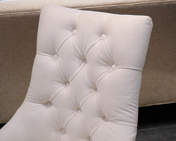 Restoration Hardware White Velvet Tufted Accent Chair