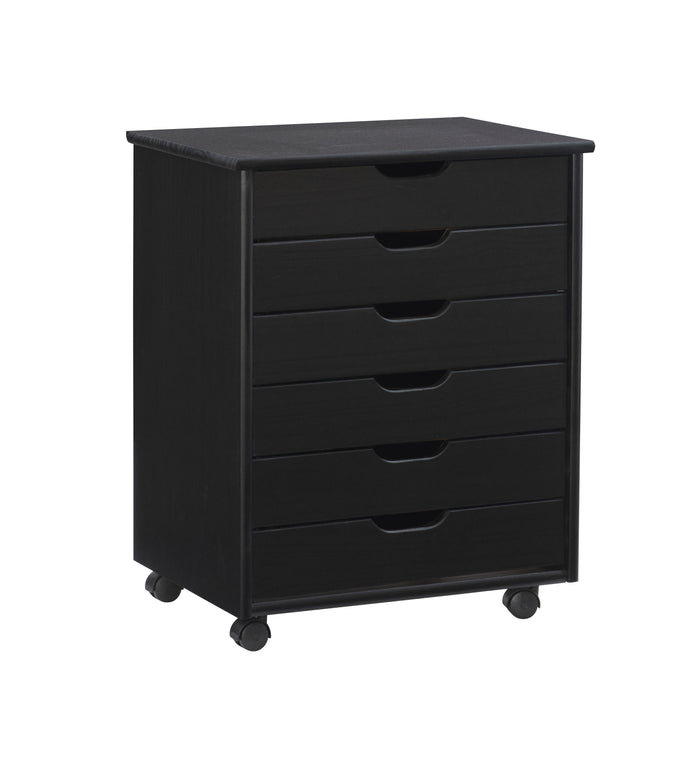 Black / 6-Drawer Wide Cart