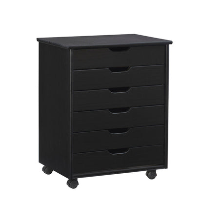 Black / 6-Drawer Wide Cart