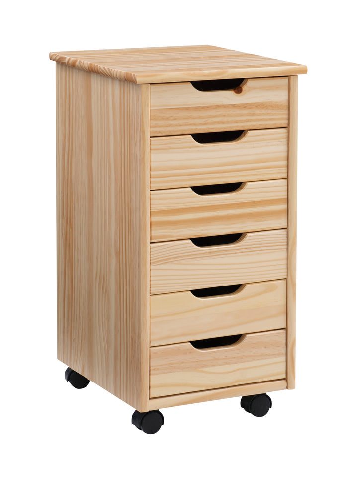 Natural / 6-Drawer Cart