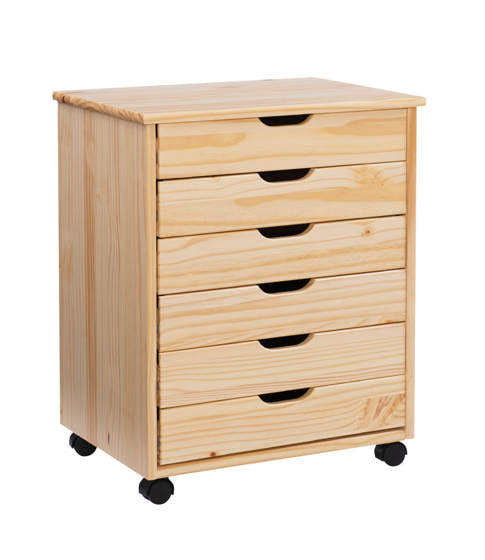 Natural / 6-Drawer Wide Cart