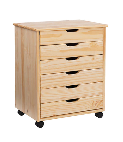 Natural / 6-Drawer Wide Cart