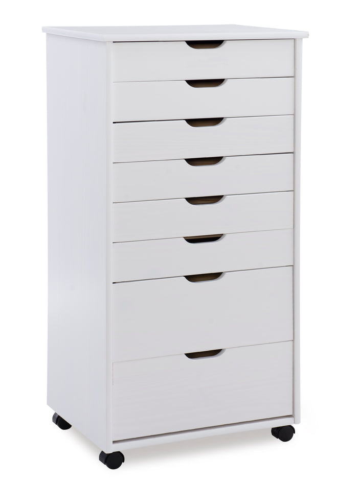 White / 8-Drawer Cart