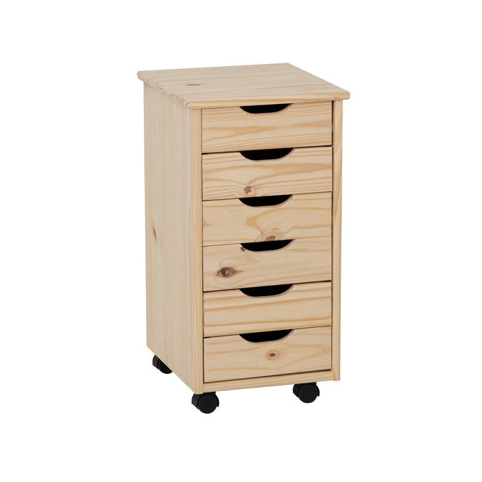 Unfinished / 6-Drawer Cart