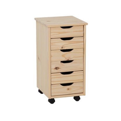 Unfinished / 6-Drawer Cart
