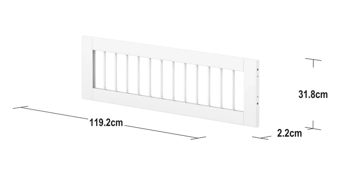 Safety Rail, 1/2, White SAFETYRAIL safety-rail-front-for-slide-w-crossbars-f-wht-1-2-200-cm  flexa-com.myshopify.com
