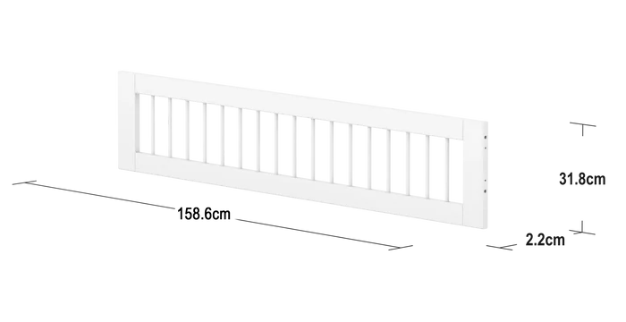 Safety Rail, 3/4, White SAFETYRAIL safety-rail-front-w-bars-birch-f-wht-3-4-200-cm  flexa-com.myshopify.com