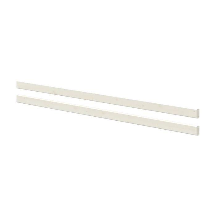 FLEXA white safety rails, 200cm, two side by side on grey background; child-safe design for beds or bunks.