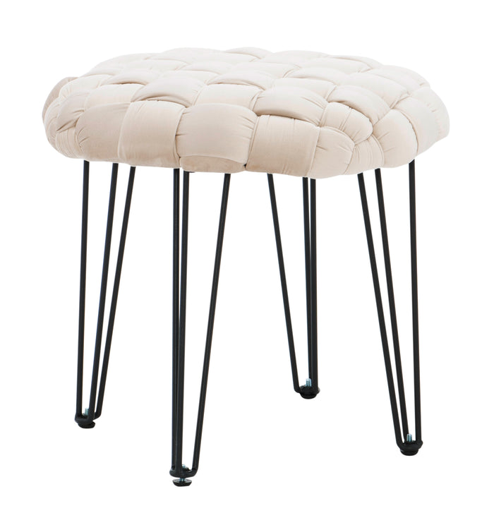Scarlet Round Ottoman Stool