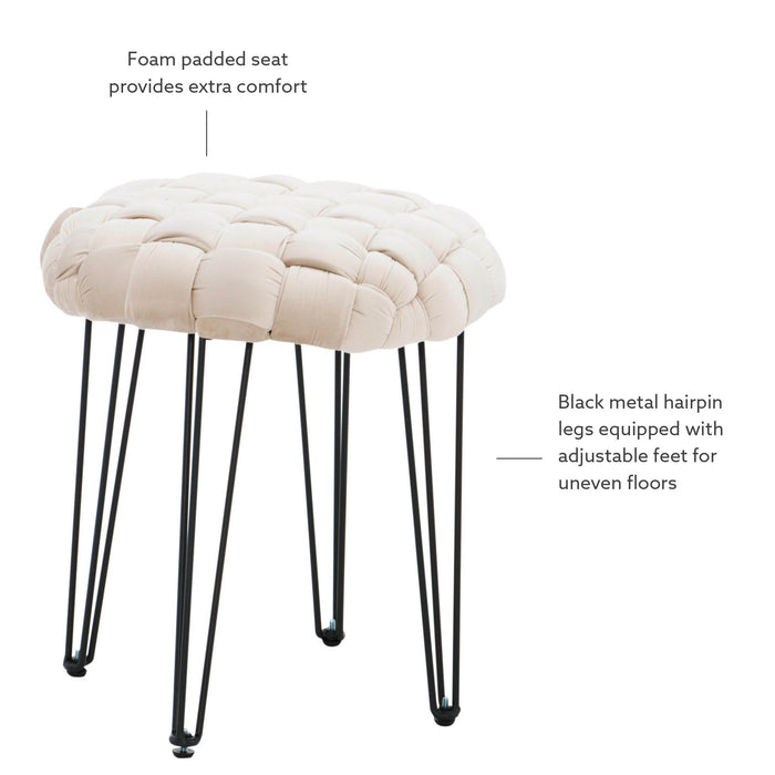 Scarlet Round Ottoman Stool