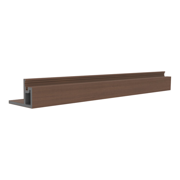 NeoTimber Slatted Composite Cladding End Trim – Teak – Angled Close Up