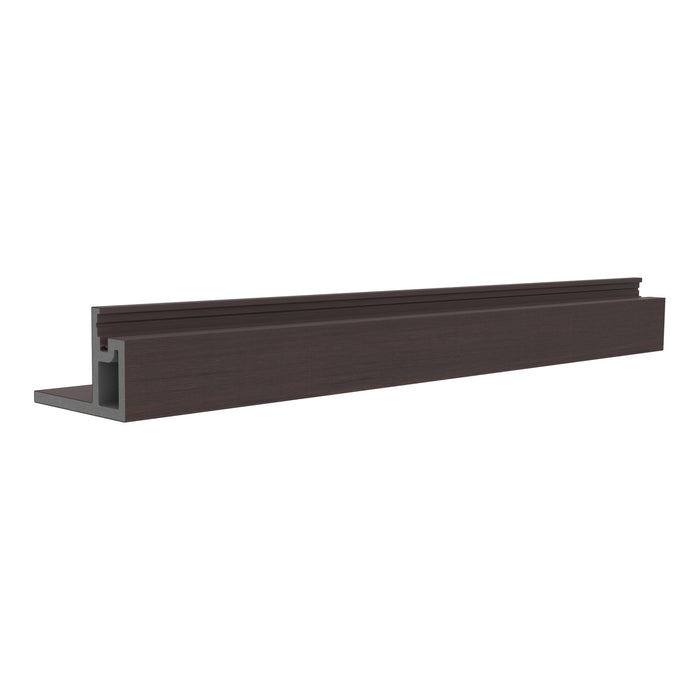 NeoTimber Slatted Composite Cladding End Trim – Chocolate – Angled Close Up