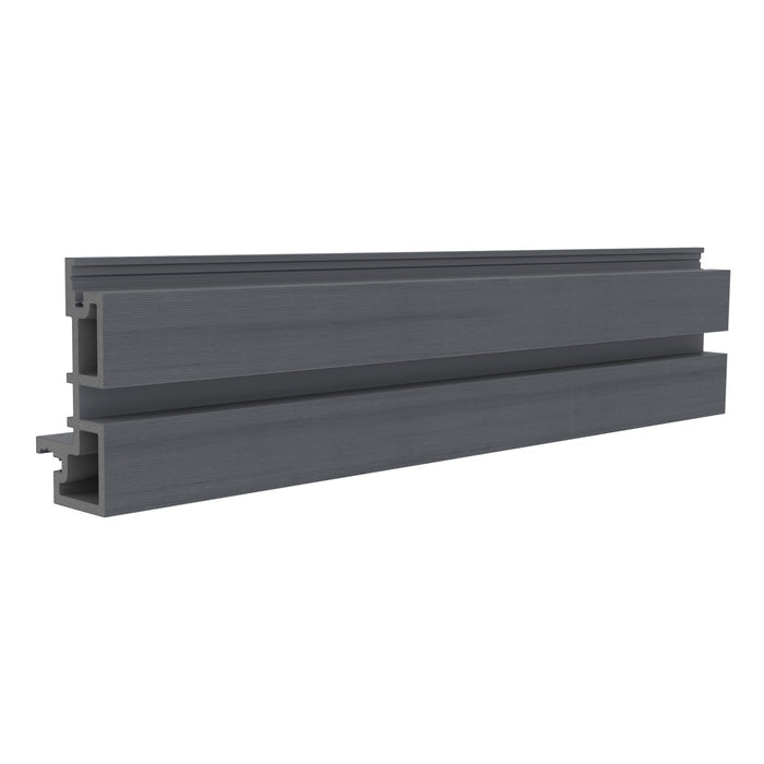 NeoTimber Slatted Composite Cladding External Corner Trim – Grey – Angled Close Up
