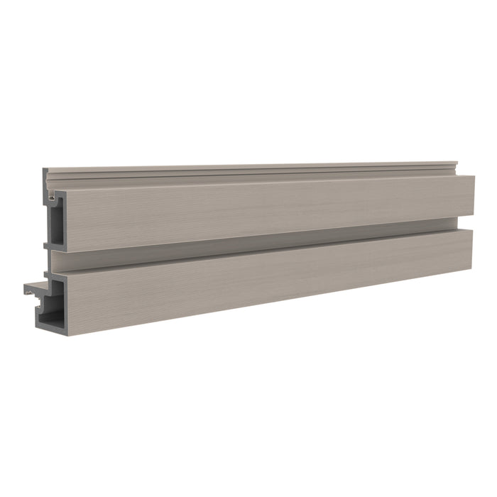 NeoTimber Slatted Composite Cladding External Corner Trim – Ash White – Angled Close Up