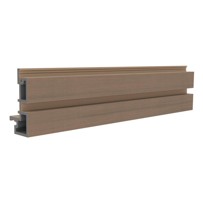 NeoTimber Slatted Composite Cladding External Corner Trim – Oak – Angled Close Up