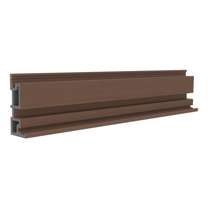 NeoTimber Slatted Composite Cladding Internal Corner Trim – Teak – Angled Close Up