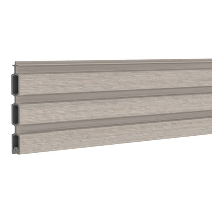 NeoTimber Slatted Composite Fence Board - Ash White - Angled Close Up