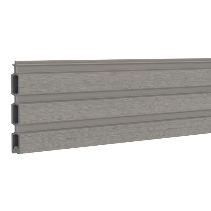 NeoTimber Slatted Composite Fence Board - Silver Birch - Angled Close Up